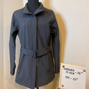 NWOT-North End Sport Blue Three-Layer Textured Two-Tone Soft Shell Jacket w/Belt